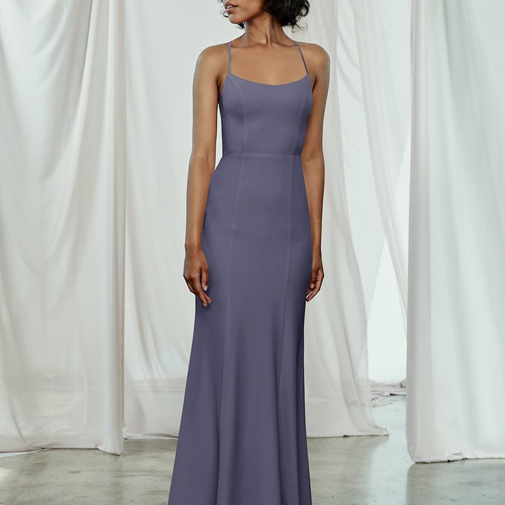 Amsale Taryn Dress in Slate - size 8L (Extra Length)